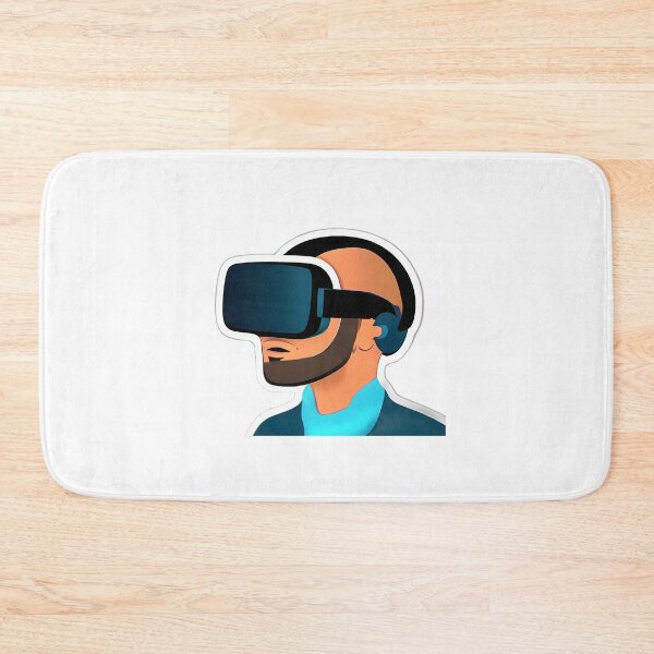 Item preview, Beard Bald Man playing VR Games (anime style) designed and sold by Digital-Davinci.