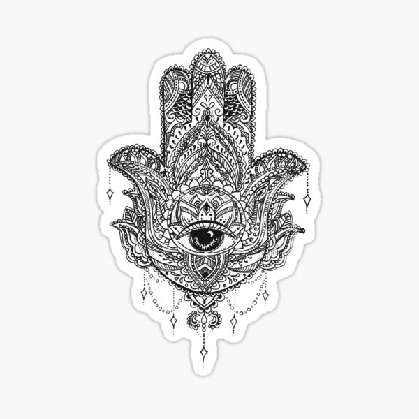 Decal Sticker Hamsa difesa contro il malocchio tatuaggio stile X33