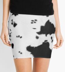 Cowhide Black and white 2 Mini Skirt