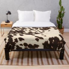 Braunes Rindleder 2 Fleecedecke