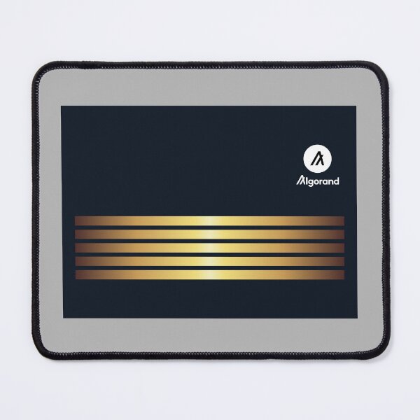 Item preview, Algorand ALGO Crypto Altcoin - Gold Stripes on Dark Blue Rectangle designed and sold by CryptoMoods.