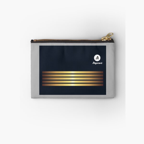 Item preview, Algorand ALGO Crypto Altcoin - Gold Stripes on Dark Blue Rectangle designed and sold by CryptoMoods.