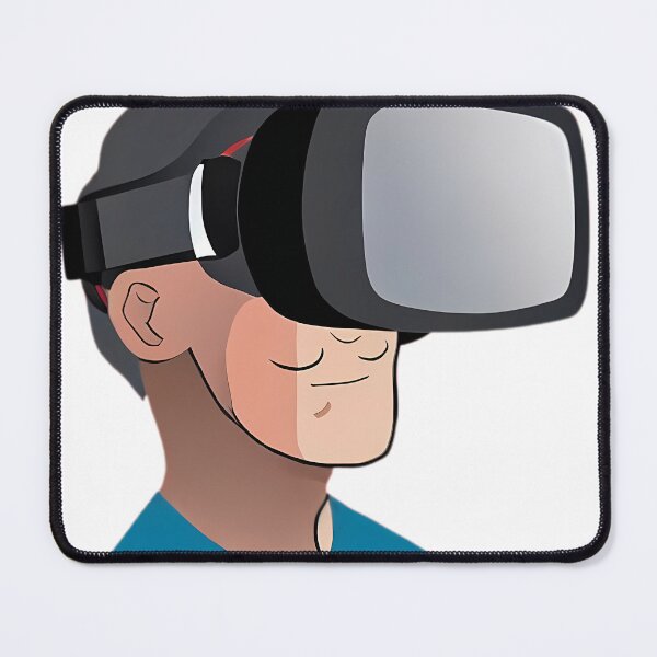 Item preview, Curly Italian Mustache Guy Wearing Large  VR Headset (anime style) designed and sold by Digital-Davinci.