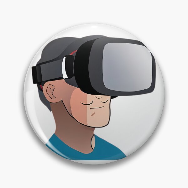 Item preview, Curly Italian Mustache Guy Wearing Large  VR Headset (anime style) designed and sold by Digital-Davinci.