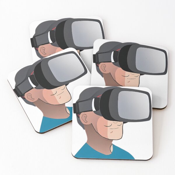 Item preview, Curly Italian Mustache Guy Wearing Large  VR Headset (anime style) designed and sold by Digital-Davinci.