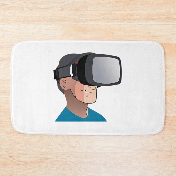 Item preview, Curly Italian Mustache Guy Wearing Large  VR Headset (anime style) designed and sold by Digital-Davinci.