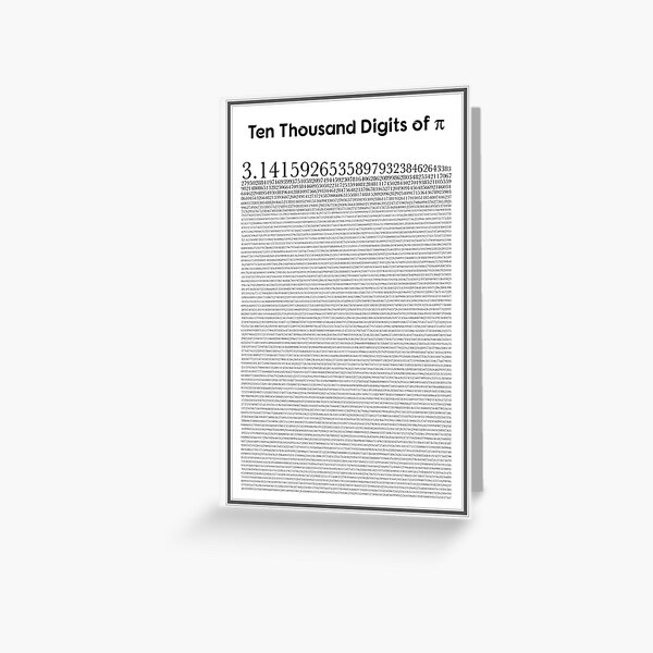  ten thousand digits of pi greeting card for sale by coolmathposters
