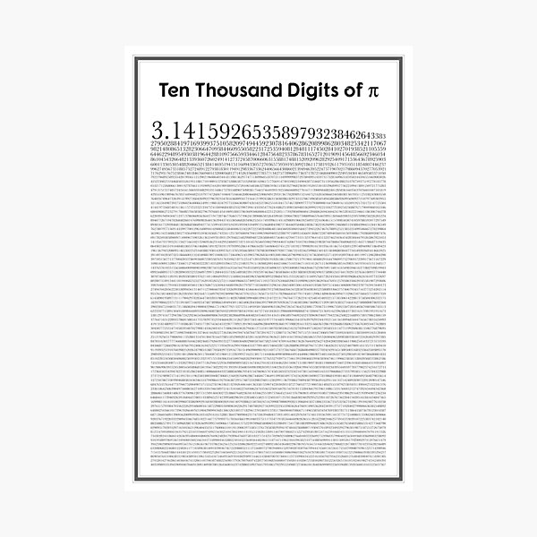 Item preview, Ten thousand digits of Pi designed and sold by ThalassaStudios.