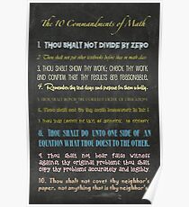 Ten Commandments of Math Poster