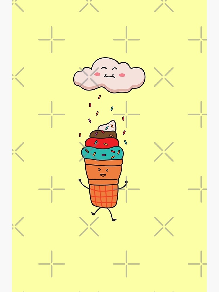 "funny ice cream playing in the sprinkles rain" Poster for Sale by wordspotrayal Redbubble
