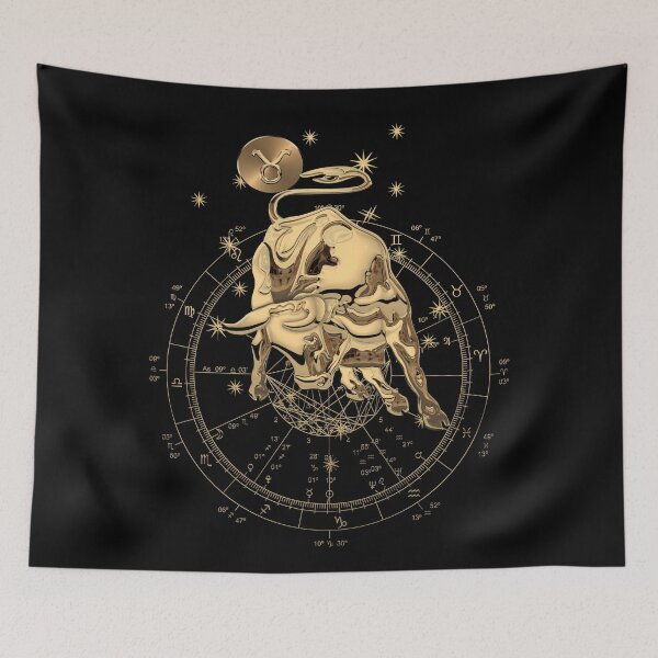 Item preview, Western Zodiac - Golden Taurus - The Bull on Black Canvas designed and sold by Serge Averbukh Art Studio.