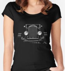 1929 Ford Model A, Hot Rod, black shirt Women's Fitted Scoop T-Shirt