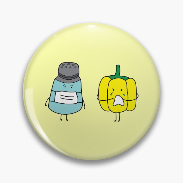 Item preview, cute pepper bottle wearing mask with yellow pepper sneezing designed and sold by wordspotrayal.