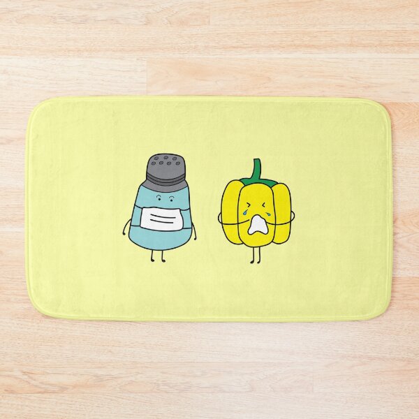 Item preview, cute pepper bottle wearing mask with yellow pepper sneezing designed and sold by wordspotrayal.