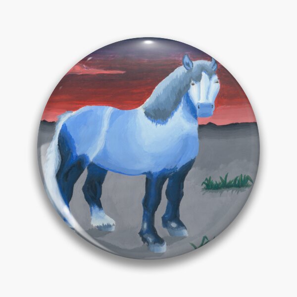 Item preview, Blue Horse Red Dawn - Acrylic Painting designed and sold by Spunwheel.