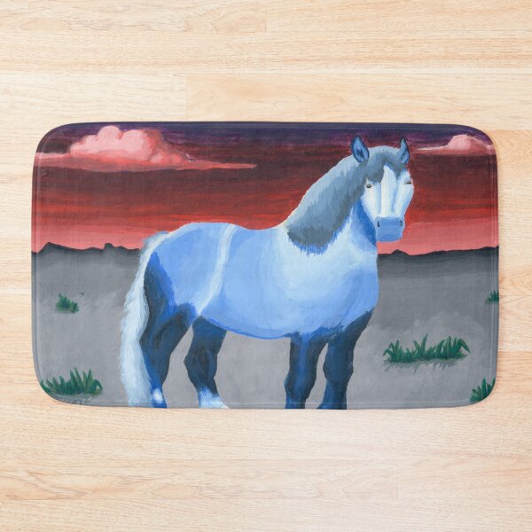 Item preview, Blue Horse Red Dawn - Acrylic Painting designed and sold by Spunwheel.