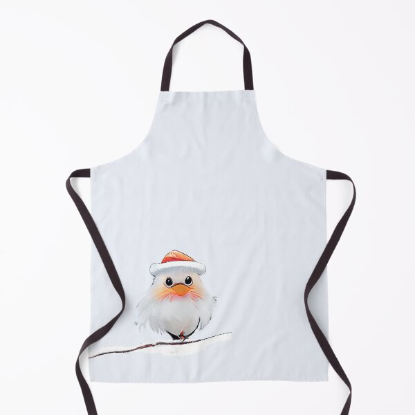 Item preview, Christmas fluffy bird in a Santa Claus hat sits on a snowy branch designed and sold by KOTOdesign.