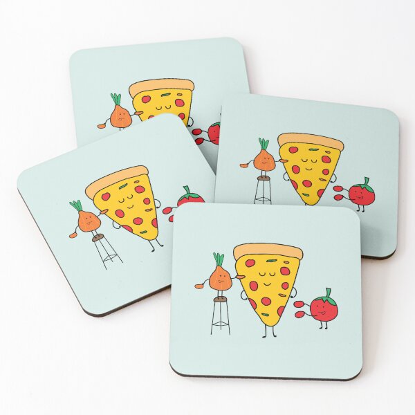 Item preview, cute pizza with tomato and onion designed and sold by wordspotrayal.