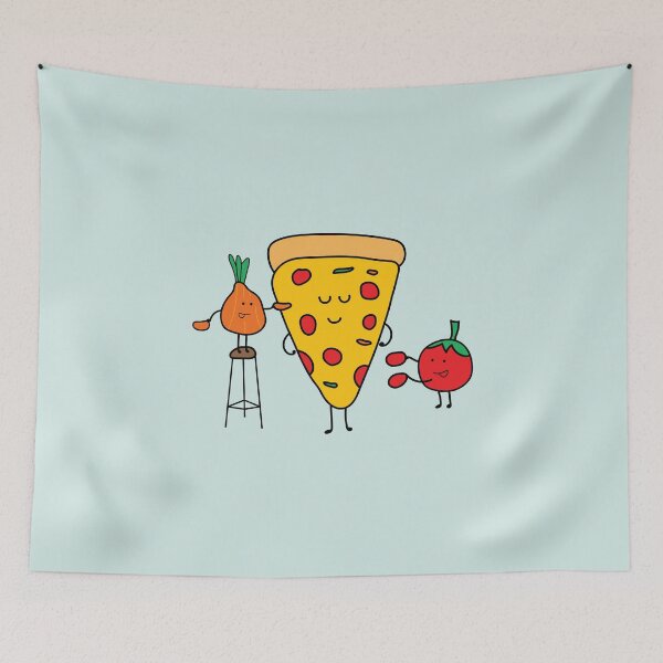 Item preview, cute pizza with tomato and onion designed and sold by wordspotrayal.