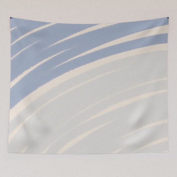 Item preview, Neutral Swirl Wavy Lines Maximalist Pattern Retro Style Cute Aesthetic Light & Dark Blue designed and sold by scorpiolane.