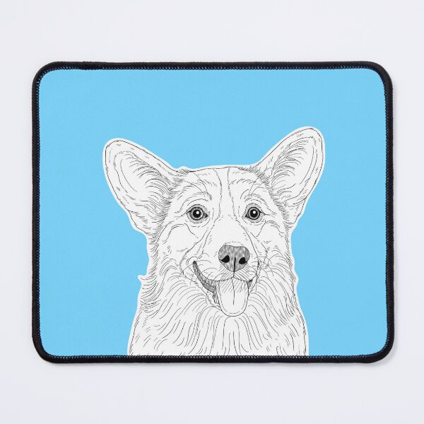 Item preview, Cute Corgi Dog Portrait (pale blue background) designed and sold by Adam Regester.