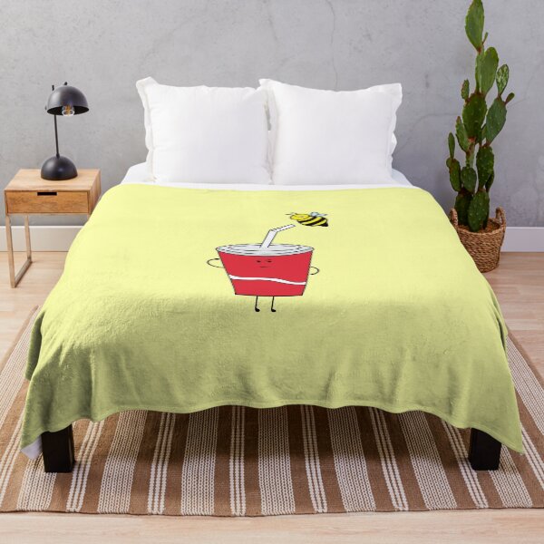 Item preview, cute red cup drink with little bee perched on its straw designed and sold by wordspotrayal.