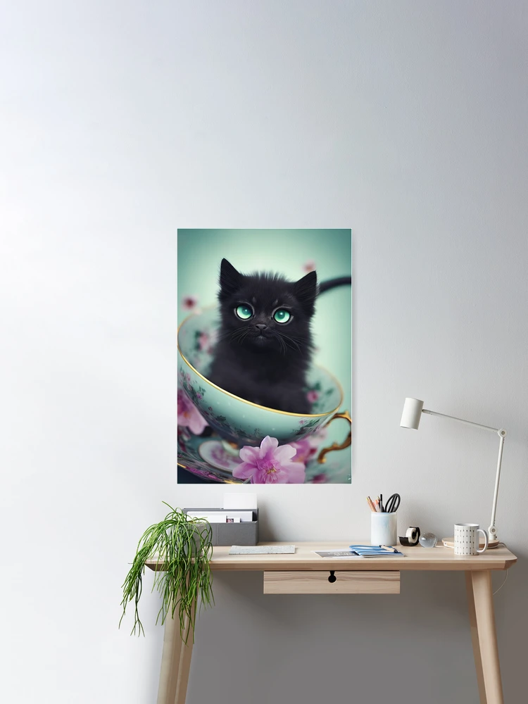 Americanflat Vintage Animal Cat Caffeine By Matt Dinniman Poster : Target