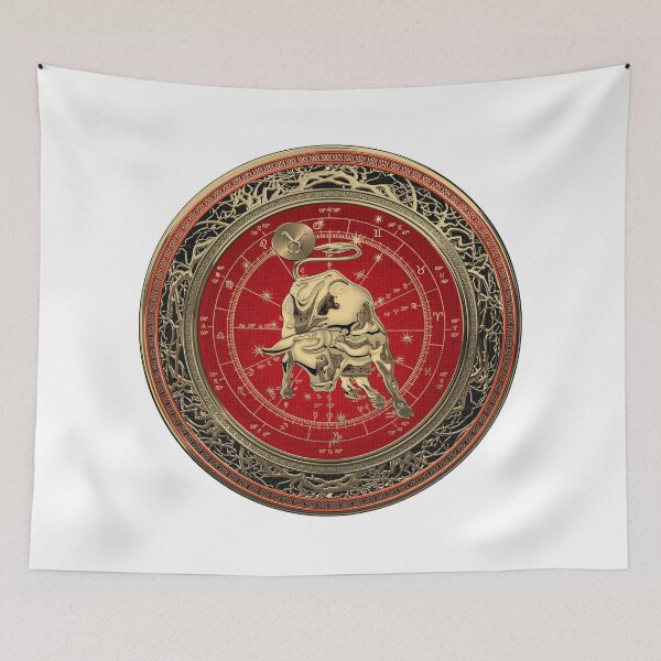 Item preview, Western Zodiac - Golden Taurus - The Bull on White Leather designed and sold by Serge Averbukh Art Studio.