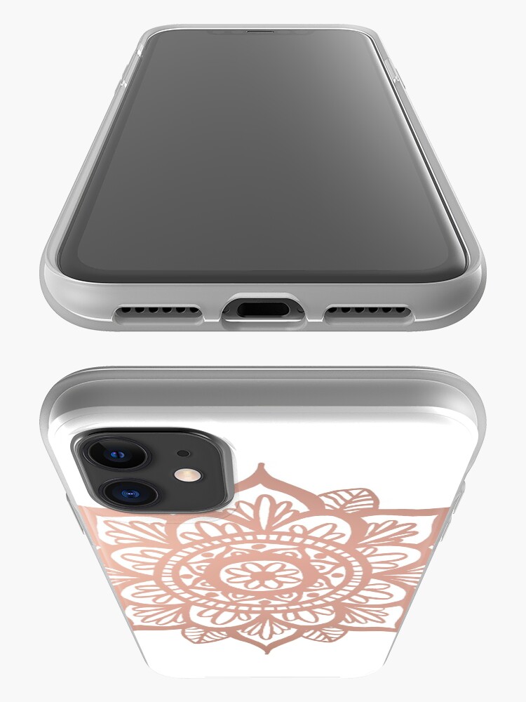 Vista alternativa de Funda y vinilo para iPhone Nuevo Mandala de oro rosa