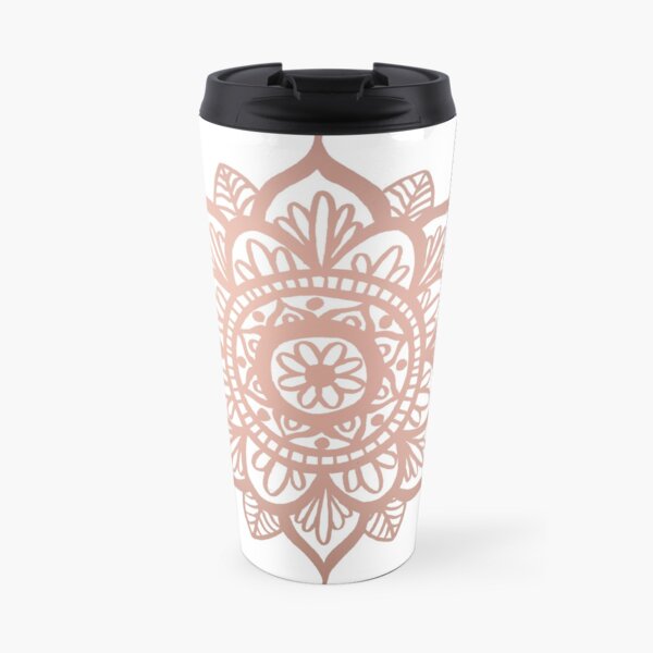 New Rose Gold Mandala Travel Mug