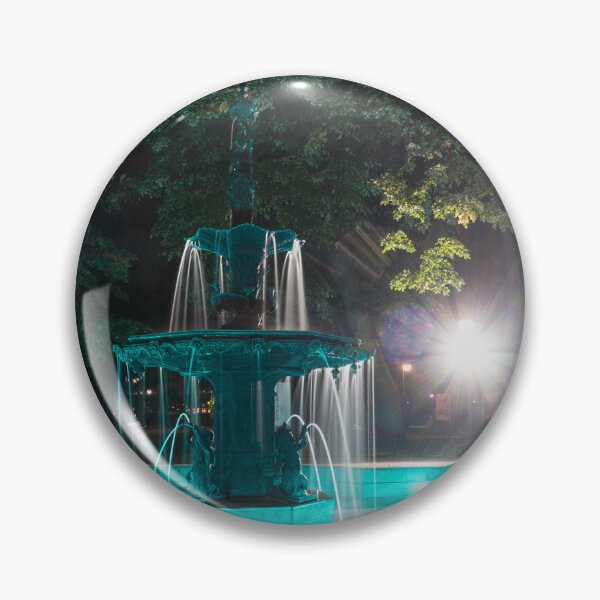 Item preview, Bright Lights and Flares - Illuminated Goddess Demeter Fountain at Night designed and sold by Georgia Mizuleva.
