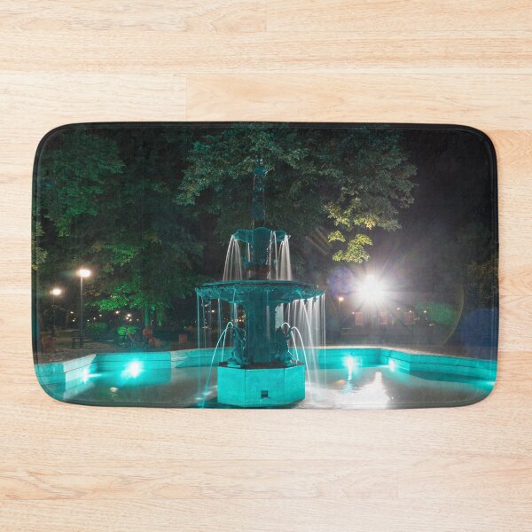 Item preview, Bright Lights and Flares - Illuminated Goddess Demeter Fountain at Night designed and sold by Georgia Mizuleva.