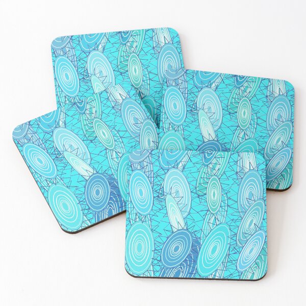 Item preview, "Vinyl Blues" abstract - turquoise, blue, white designed and sold by Marymarice.