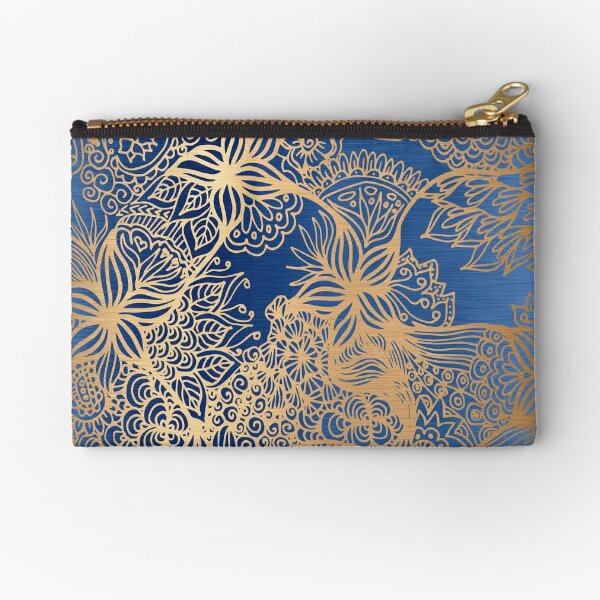 Vista previa del artículo con la obra «Patrones de mandalas azules y dorados», diseñado y vendido por Julie Erin Designs.