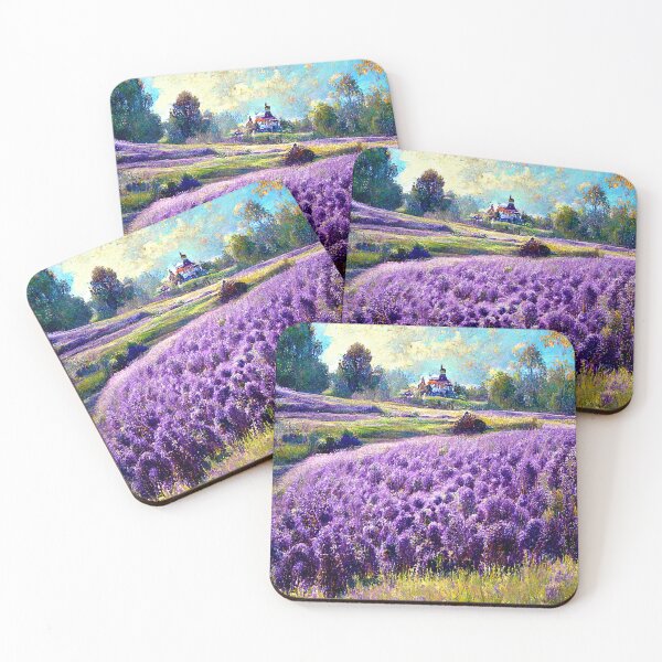 Item preview, Lavender Field Scenery - Watercolor Drawing designed and sold by UniqueStudioArt.