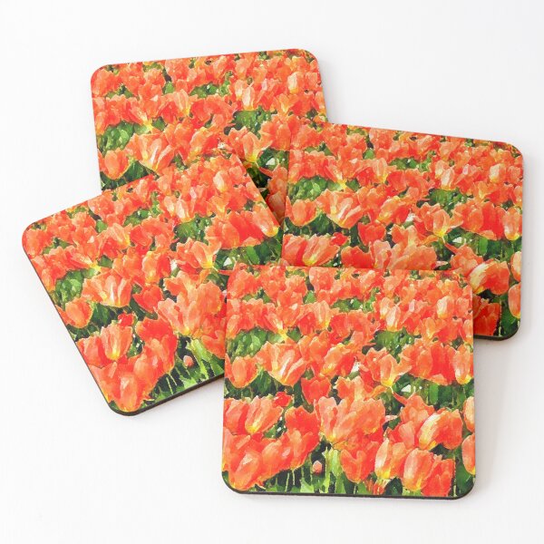 Item preview, Orange field of tulips designed and sold by Marymarice.