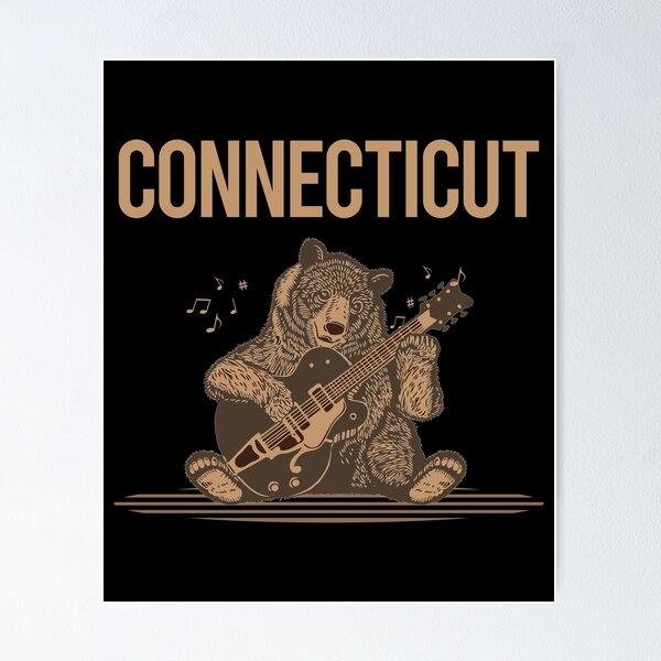 Item preview, Bear With Guitar Connecticut designed and sold by BloodMoneyTwit.