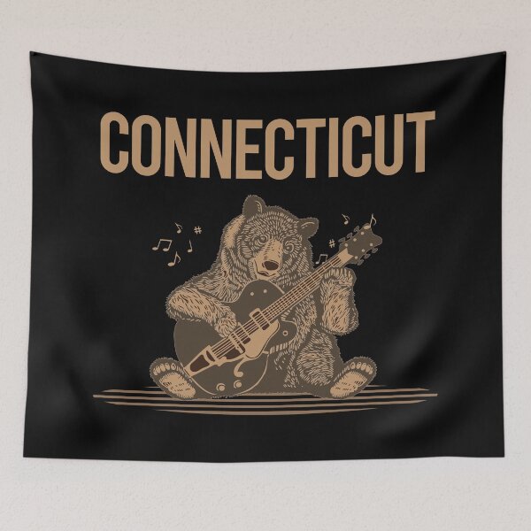 Item preview, Bear With Guitar Connecticut designed and sold by BloodMoneyTwit.