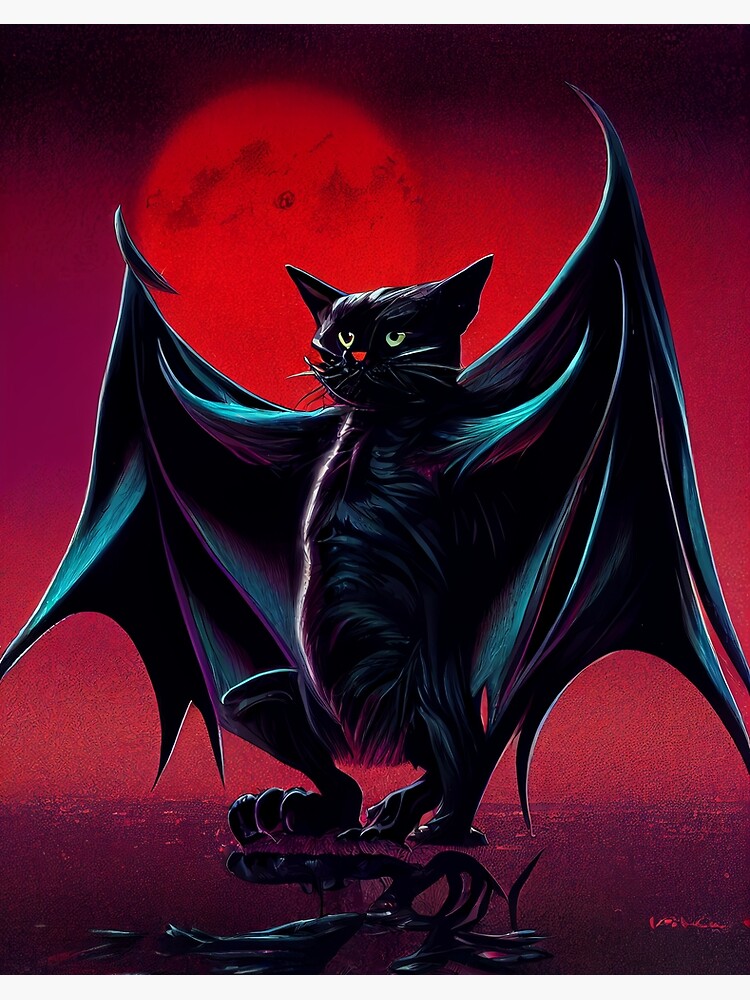 Nocturnal Embrace: Enigmatic Anime Vampire Boy with Red Eyes, Bat, and  Moon