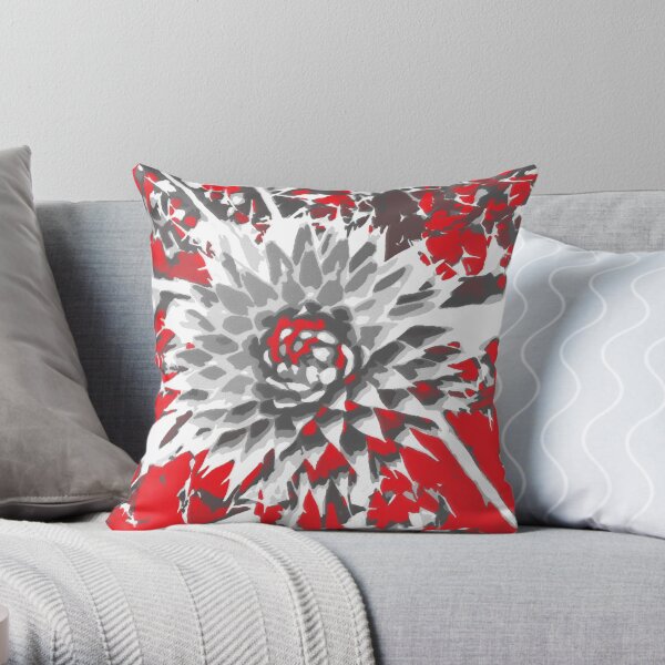 throw pillows red and gray