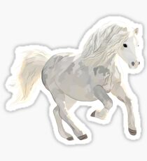 White Horse Design Sticker