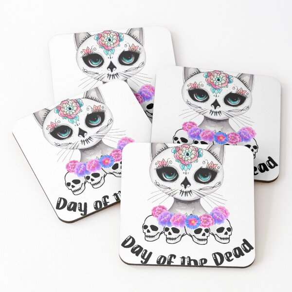 Item preview, Pretty Day of the Dead Cat, Mexican Cat, Halloween Kitty designed and sold by desireedickens.