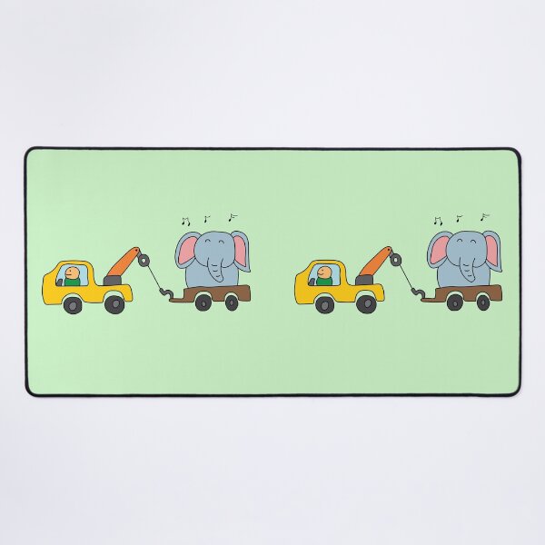 Item preview, cute tow truck towing an elephant designed and sold by wordspotrayal.