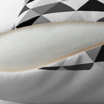 Alternate view of Triangles in black, grey and white Throw Pillow