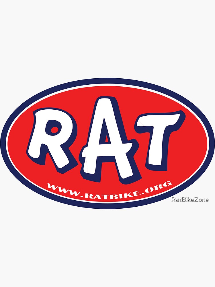 Thumbnail 3 of 3, Sticker, RAT Oval designed and sold by RatBikeZone.