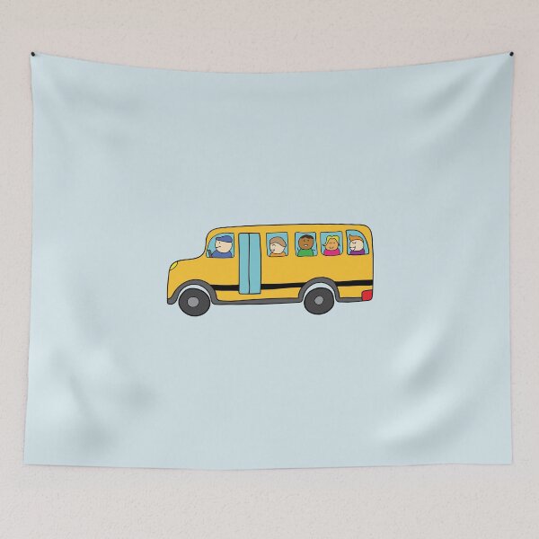 Item preview, cute yellow schoolbus with happy children designed and sold by wordspotrayal.