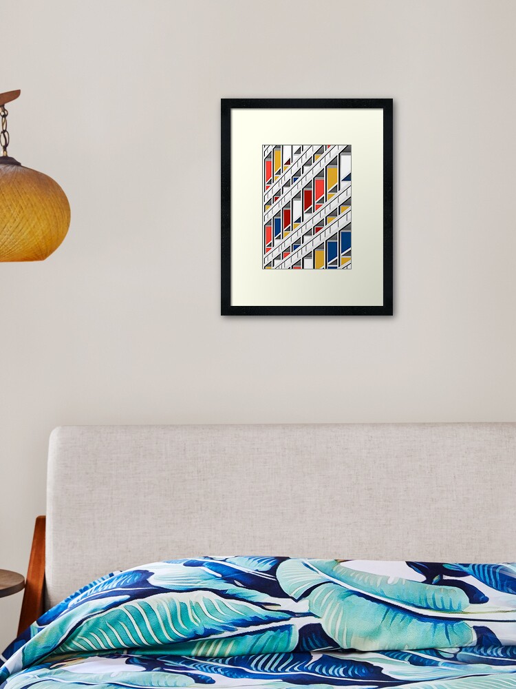 Aperçu 2 sur 7. Impression encadrée avec l'œuvre Architecture illustration Le Corbusier créée et vendue par zabrinaz.