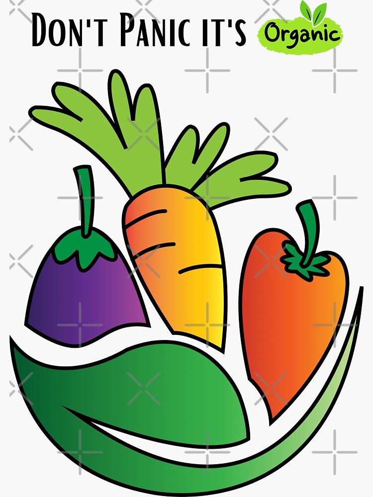 "Don't Panic It's organic Food" Sticker for Sale by Moesko | Redbubble