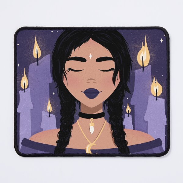 Item preview, Wicca Witch Halloween Woman Portrait Drawing designed and sold by Sarah Eichert.