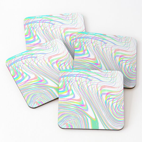 Item preview, Modern Liquid Swirl Abstract Pattern Square Vibrant Neon Tones and White Multicolor Design designed and sold by theprintedclub.
